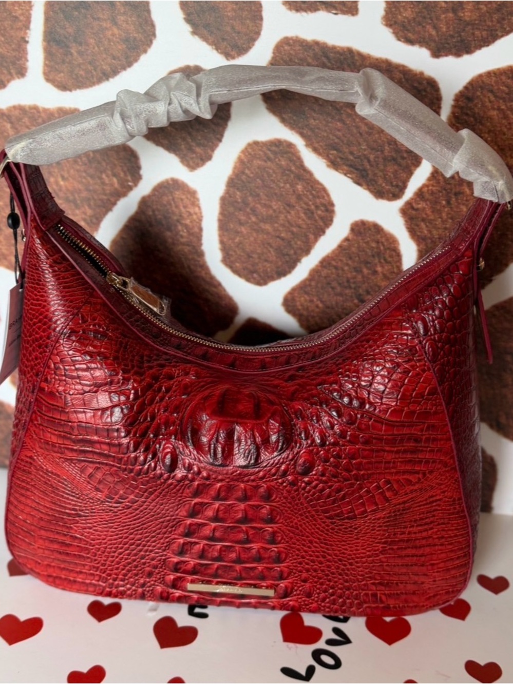 Brahmin Edie scarlet Red Shoulder Bag NWT $345 STUNNING RICH RED SOFT LEATHER